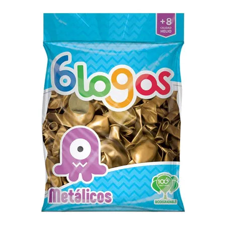 Oro Metalico No.9 Bolsa C/50 Globos Blogos