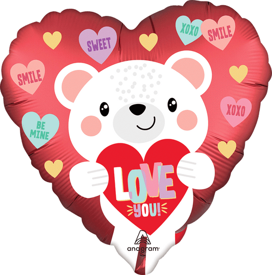 Love You White Bear 18" S55