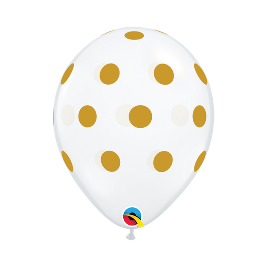 Polka grande Transparente oro 11"  B/50 pzas. QX "TW"