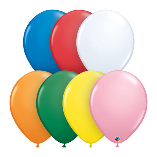 Surtido Std 5" Con Blanco Bolsa C/100 Globos QX "QB"