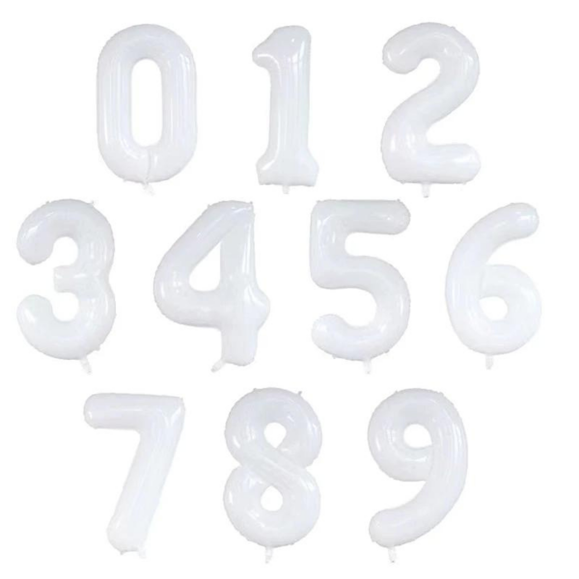 Serie de Numeros del #0-9 Blancos 16" Mini Shape