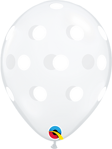 Polka Dot Transparente Tinta Blanca Bolsa C/100 Impreso 360°