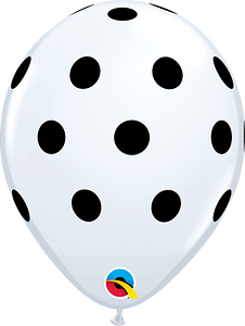 Polka Dot Blanco Tinta Negra C/100 Impreso 360°