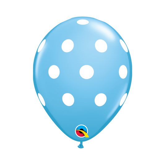 Polka Azul Claro Puntos Blancos C/50 Globos QX "TV"