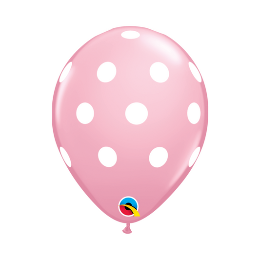 Polka Rosa BB Puntos Blancos C/50 Globos QX "TV"