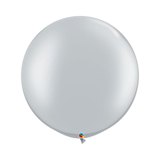 Plata Métalico 30 Gigante Bolsa C/2 Globos QX "AR"