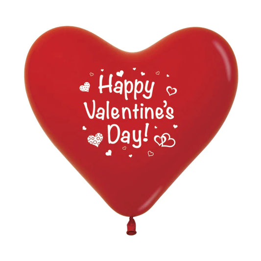 Corazones Happy V. Day Rojo 12" C/50 Globos Sempertex