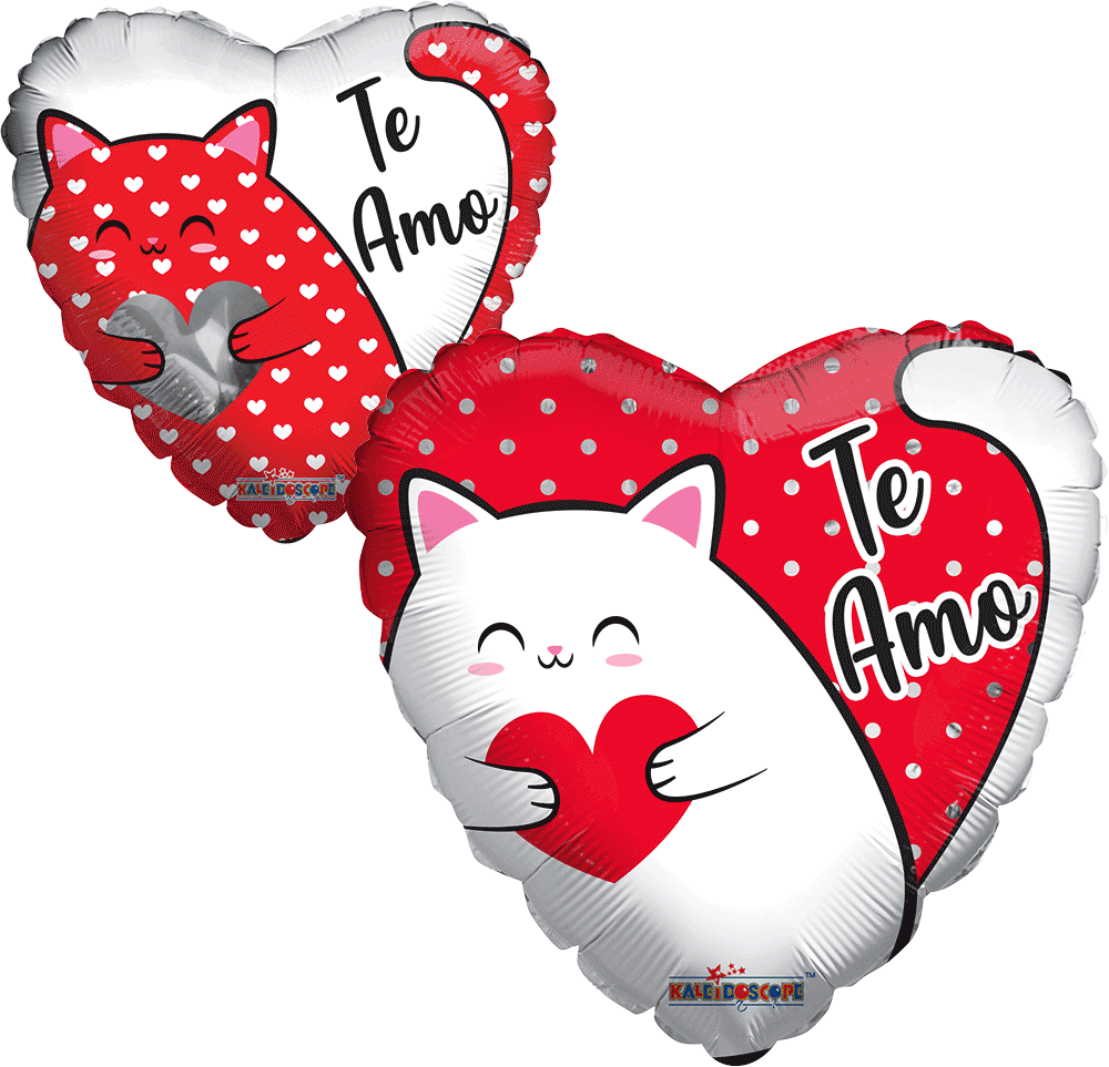 Te Amo Gatito Con Corazones 18" S40