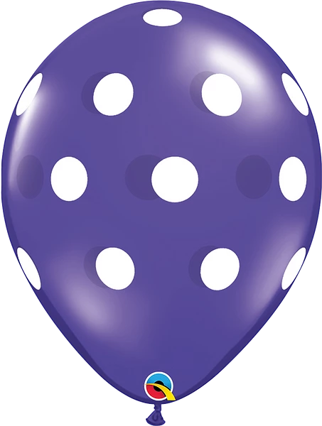 Polka Dot Purpura Cristal Tinta Blanca Bolsa C/100 360°